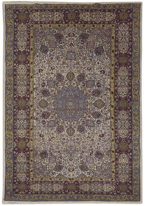 Moud antiek tapijt Iran 4828 in beige van Koreman Exclusive Carpets, handgeknoopt uit wol.