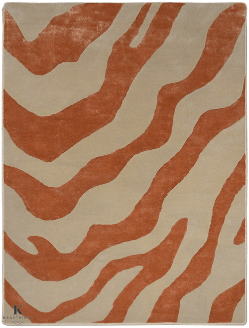 Handtufted Art design tapijt 4948 in oranje-beige van Koreman Exclusive Carpets, gemaakt van wol.