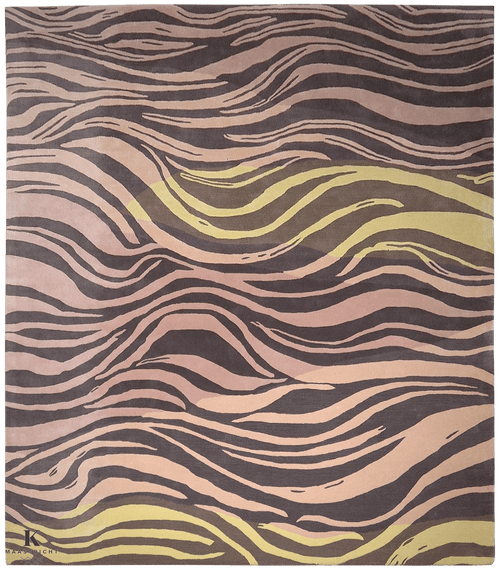 Handtufted Art design tapijt 5107 in roze van Koreman Exclusive Carpets, gemaakt van wol.
