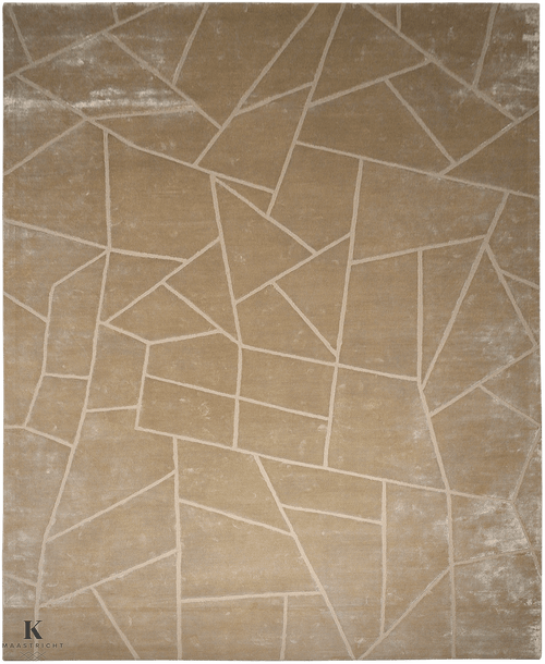 Handtufted Art design tapijt 5108 in wit-beige van Koreman Exclusive Carpets, gemaakt van wol.