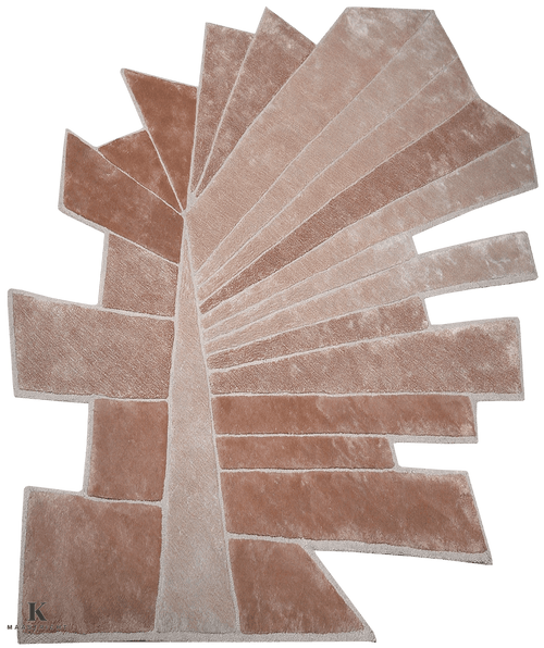 Christal handtufted design tapijt 4967 in roze van Koreman Exclusive Carpets, gemaakt van wol.
