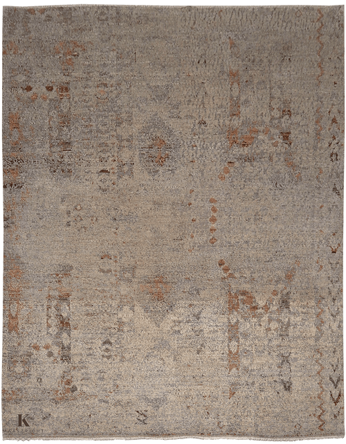 Kashkuli Art vloerkleed in beige van Koreman Exclusive Carpets, handgeknoopt uit wol.