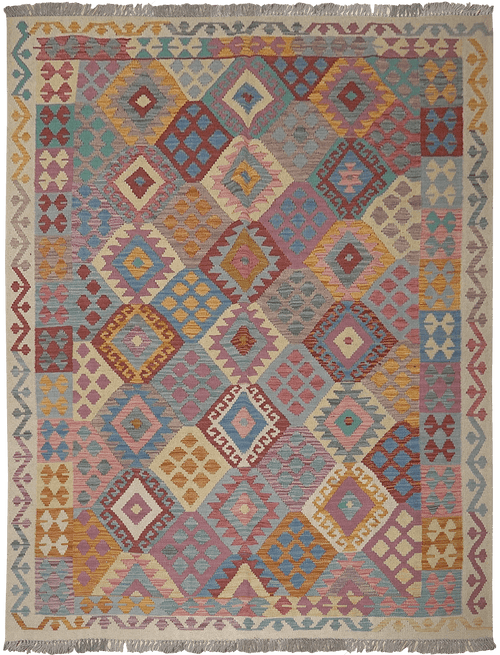 Kelim Maimana tapijt 4491 in paars van Koreman Exclusive Carpets, handgeweven uit wol.