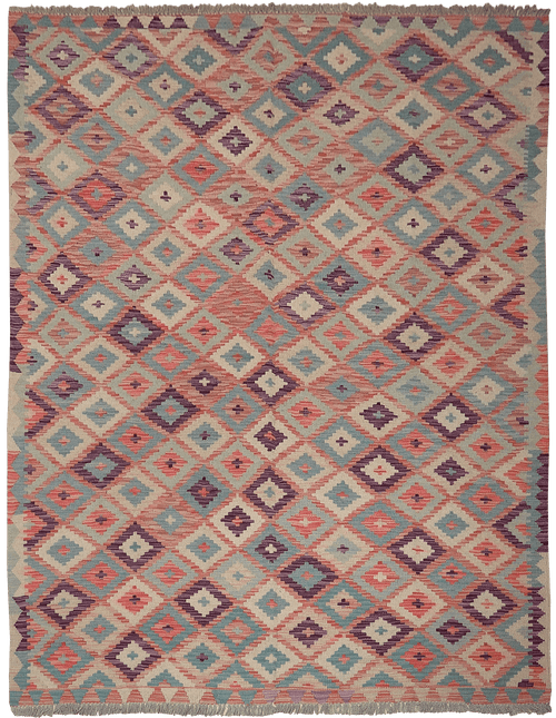 Kelim Maimana tapijt 4492 in paars van Koreman Exclusive Carpets, handgeweven uit wol.