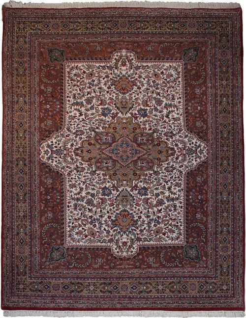 Kirman Indian Patterns of Red vloerkleed in rood van Koreman Exclusive Carpets, handgeknoopt uit wol.