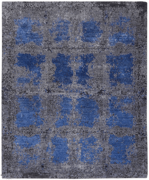 Lavish Fine Design 03815 vloerkleed in blauw-zwart van Koreman Exclusive Carpets, handgeknoopt uit wol.