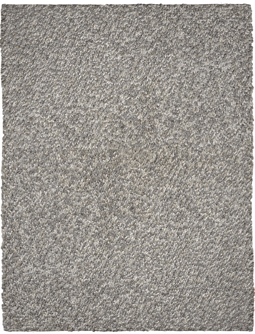 Caso modern tapijt 3965 in grijs van Koreman Exclusive Carpets, handgeweven uit wol en jute.