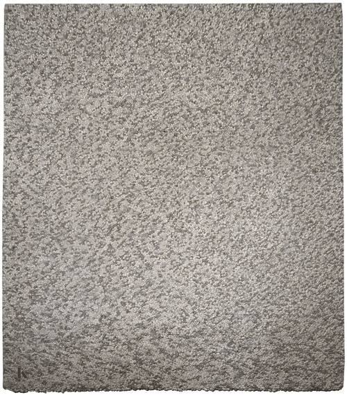 Toscane modern tapijt 5032 in grijs-beige van Koreman Exclusive Carpets, handgeweven uit wol en jute.