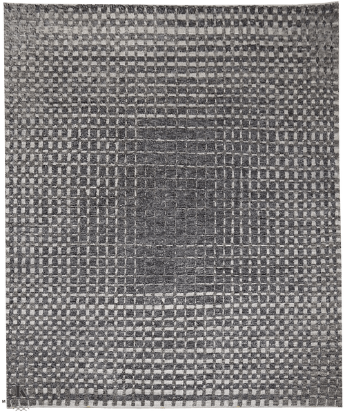 Urban Matrix design tapijt 5263 vloerkleed in antraciet van Koreman Exclusive Carpets, handgeknoopt uit wol.