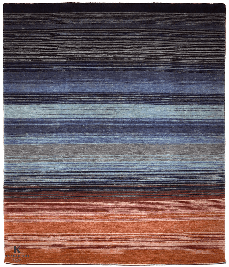 Gabbeh Zagros tapijt 4577 in blauw-rood van Koreman Exclusive Carpets, handgeknoopt uit wol.