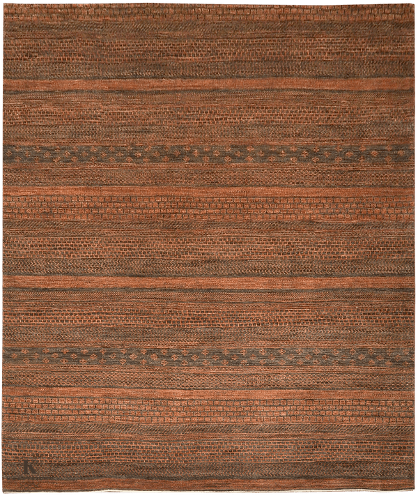 Gabbeh Zagros tapijt 4579 in oranje van Koreman Exclusive Carpets, handgeknoopt uit wol.