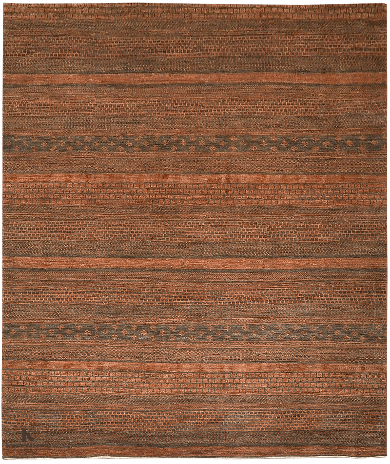 Gabbeh Zagros tapijt 4579 in oranje van Koreman Exclusive Carpets, handgeknoopt uit wol.