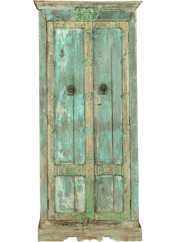 Oude Almirah kast uit India 4509 in groen van Koreman Exclusive Carpets.