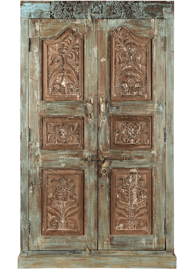 Oude Almirah kast uit India 4544 in bruin van Koreman Exclusive Carpets.