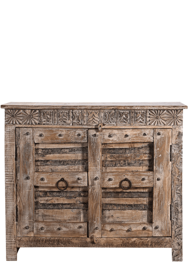 Oude kast uit India 4536 in beige van Koreman Exclusive Carpets.