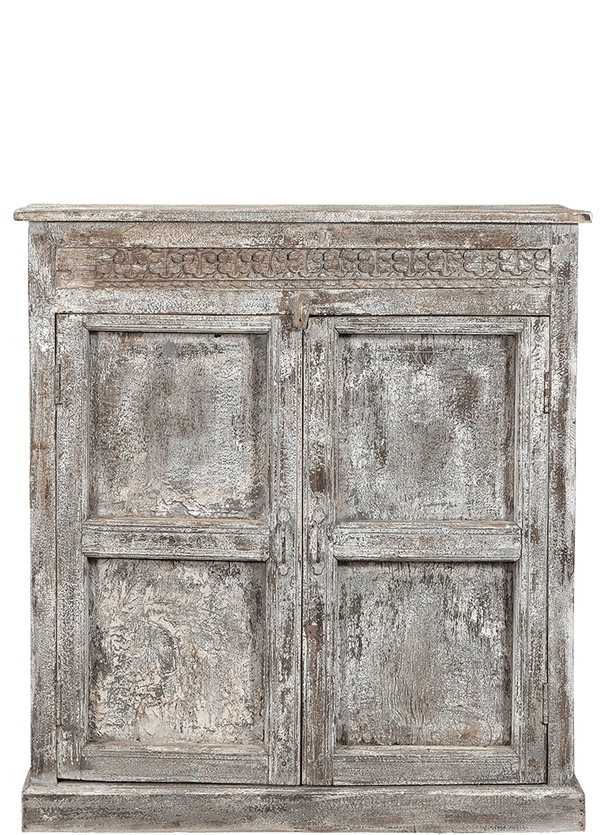 Oude kast uit India 4272 in grijs-wit van Koreman Exclusive Carpets.