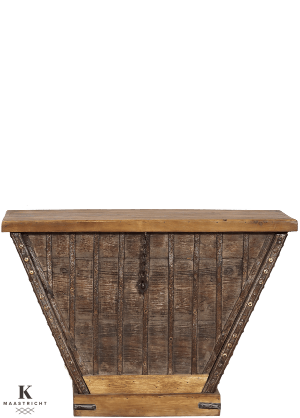 Oude kist uit India 4645B in bruin van Koreman Exclusive Carpets.