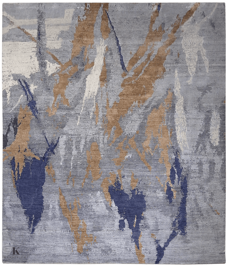 Riviera Art design 4766 vloerkleed in blauw van Koreman Exclusive Carpets, handgeknoopt uit wol.
