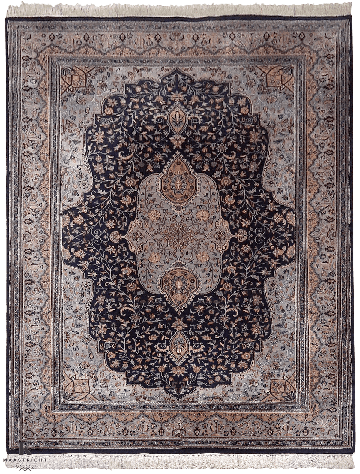 Sarouck Iran vloerkleed in blauw van Koreman Exclusive Carpets, handgeknoopt uit wol.