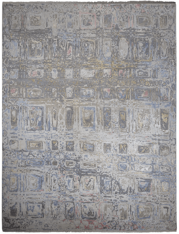 Avant Garde Art design 4305 vloerkleed in grijs van Koreman Exclusive Carpets, gemaakt van wol en zijde.