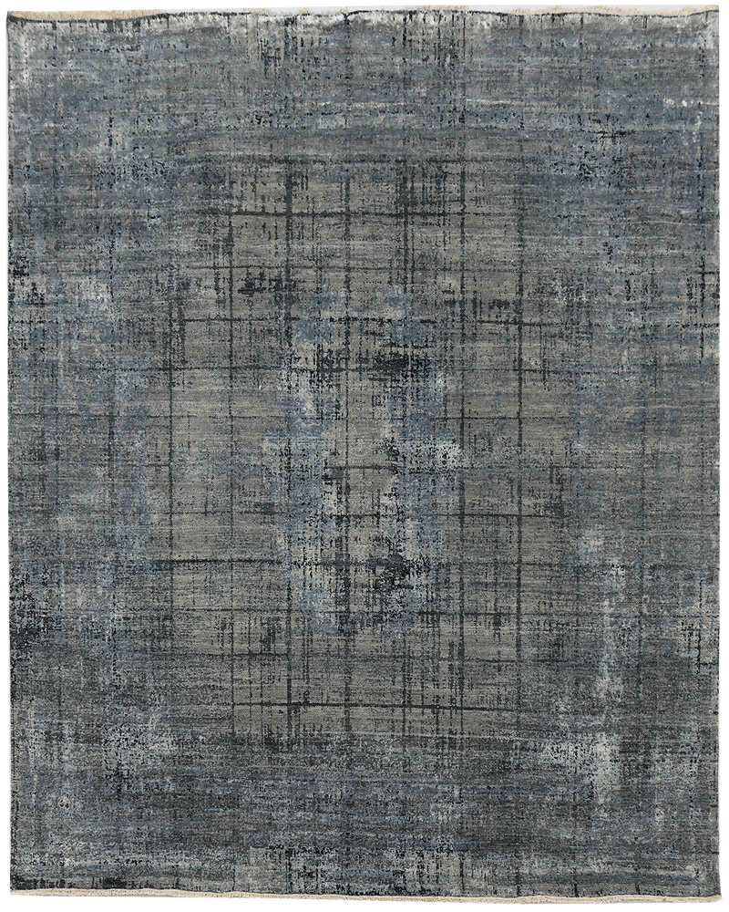Avant Garde Dazzle Design vloerkleed in grijs van Koreman Exclusive Carpets, handgeknoopt uit wol en zijde.