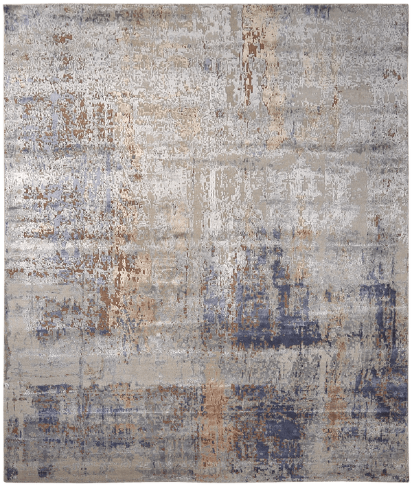 Avant Garde Ivory Design vloerkleed in blauw-paars van Koreman Exclusive Carpets, handgeknoopt uit wol.
