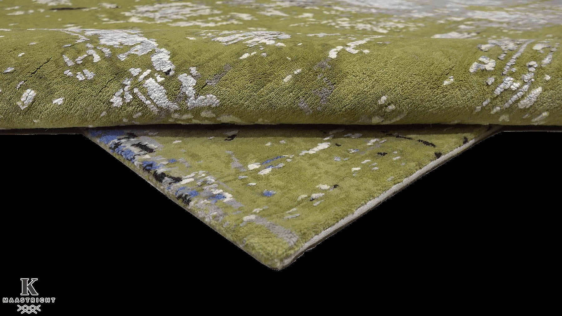 Avant Garde Kashan design 5260 vloerkleed in blauw-grijs-groen van Koreman Exclusive Carpets, handgeknoopt uit wol.