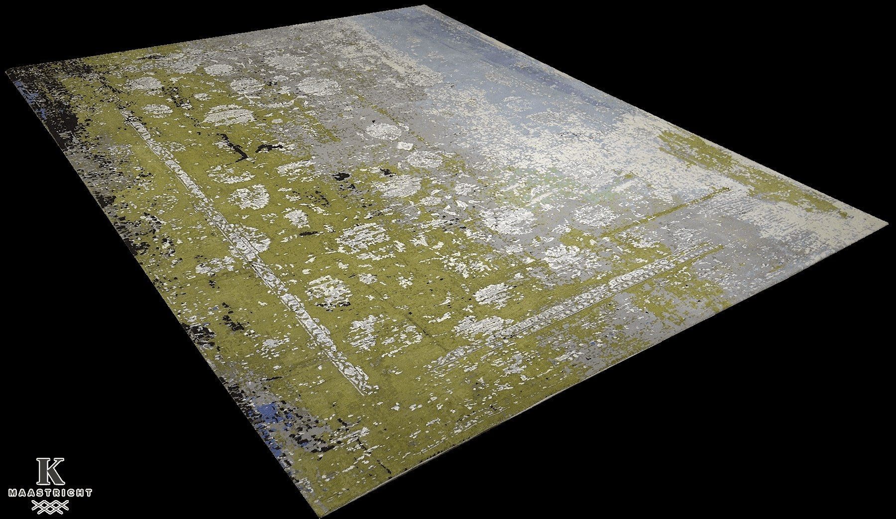 Avant Garde Kashan design 5260 vloerkleed in blauw-grijs-groen van Koreman Exclusive Carpets, handgeknoopt uit wol.