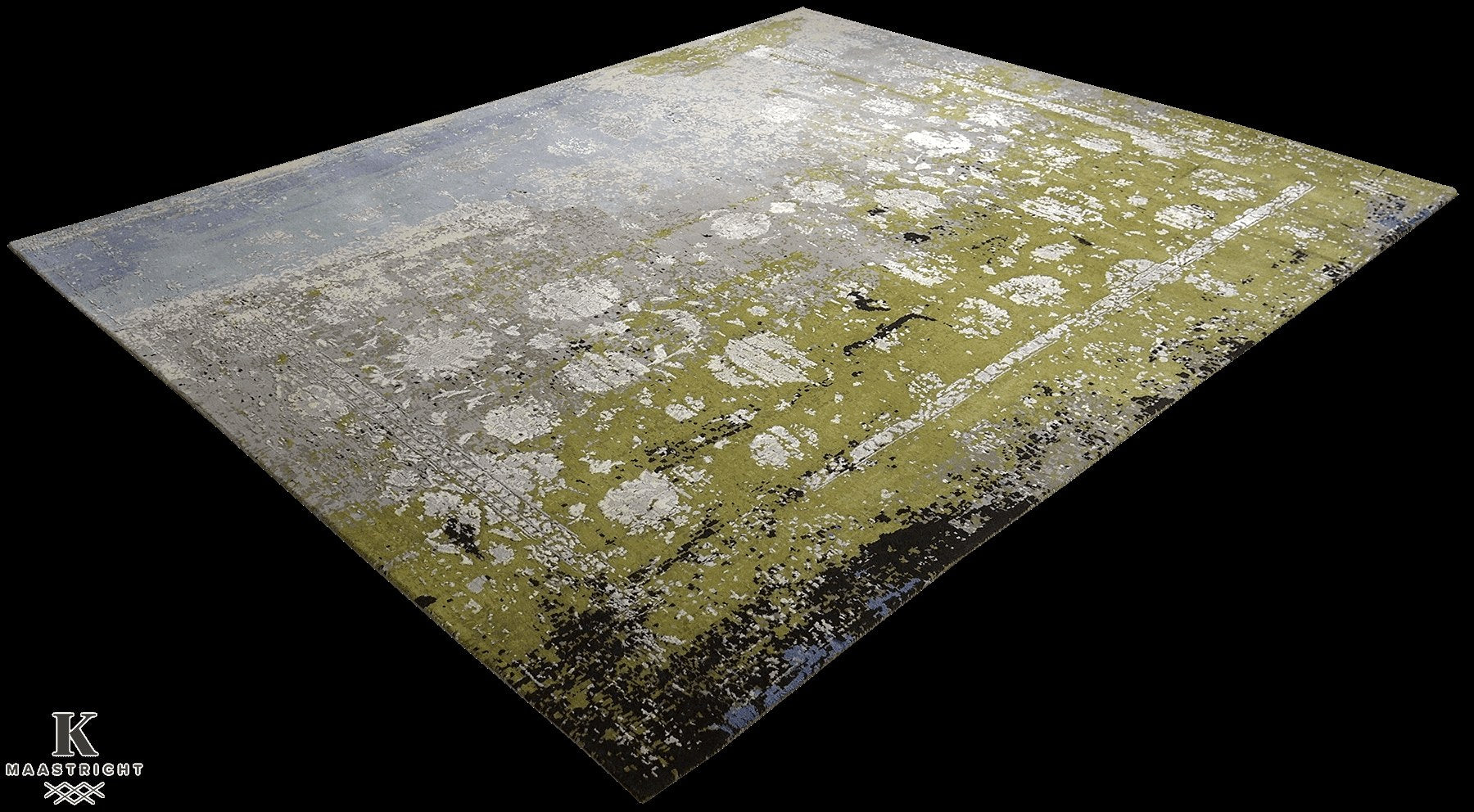 Avant Garde Kashan design 5260 vloerkleed in blauw-grijs-groen van Koreman Exclusive Carpets, handgeknoopt uit wol.