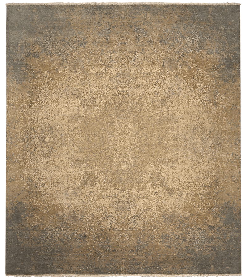Avant Garde Medalion Design 03333 vloerkleed in grijs-beige van Koreman Exclusive Carpets, handgeknoopt uit wol en zijde.