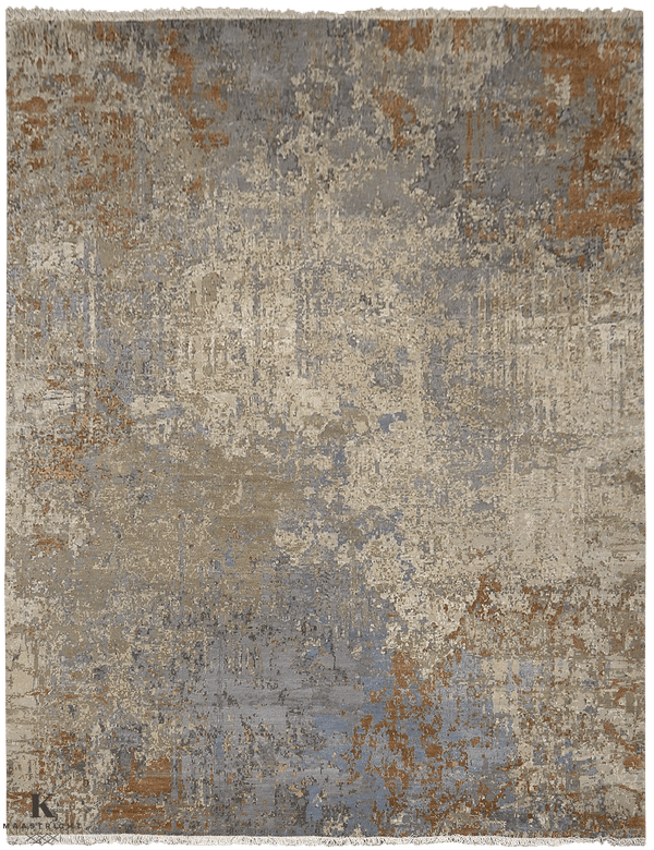 Avant Garde Twilight Charcoal design 4710 vloerkleed in oranje van Koreman Exclusive Carpets, handgeknoopt uit wol en zijde.