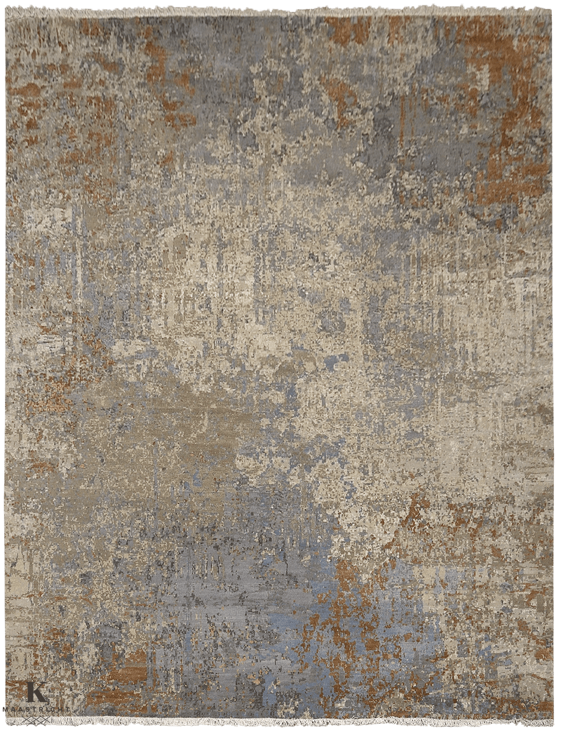 Avant Garde Twilight Charcoal design 4710 vloerkleed in oranje van Koreman Exclusive Carpets, handgeknoopt uit wol en zijde.