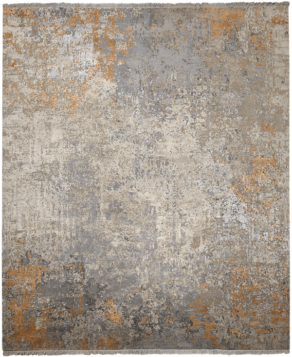 Avant Garde Twilight Charcoal design 4712 vloerkleed in oranje van Koreman Exclusive Carpets, handgeknoopt uit wol en zijde.