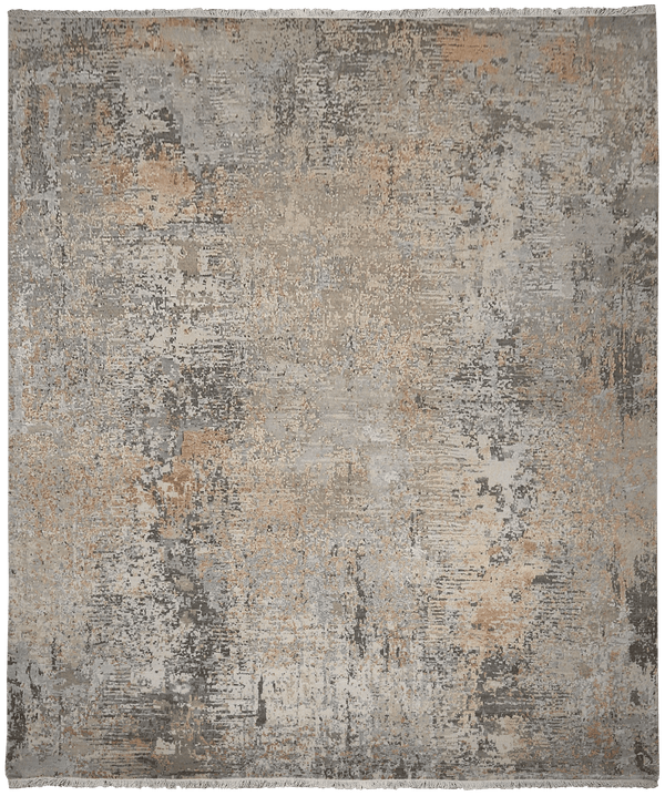 Avant Garde Twilight multi design vloerkleed in grijs-beige van Koreman Exclusive Carpets, handgeknoopt uit wol en zijde.