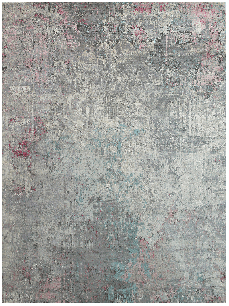 Avant Garde Twilight Pink Space design vloerkleed in grijs van Koreman Exclusive Carpets, gemaakt van wol en zijde.
