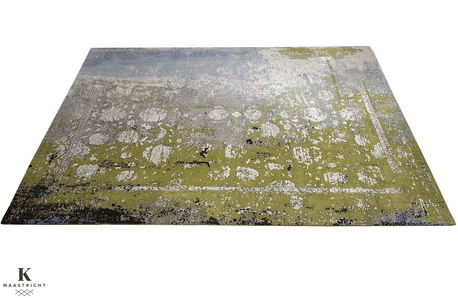 Avant Garde Kashan design 5260 vloerkleed in blauw-grijs-groen van Koreman Exclusive Carpets, handgeknoopt uit wol.