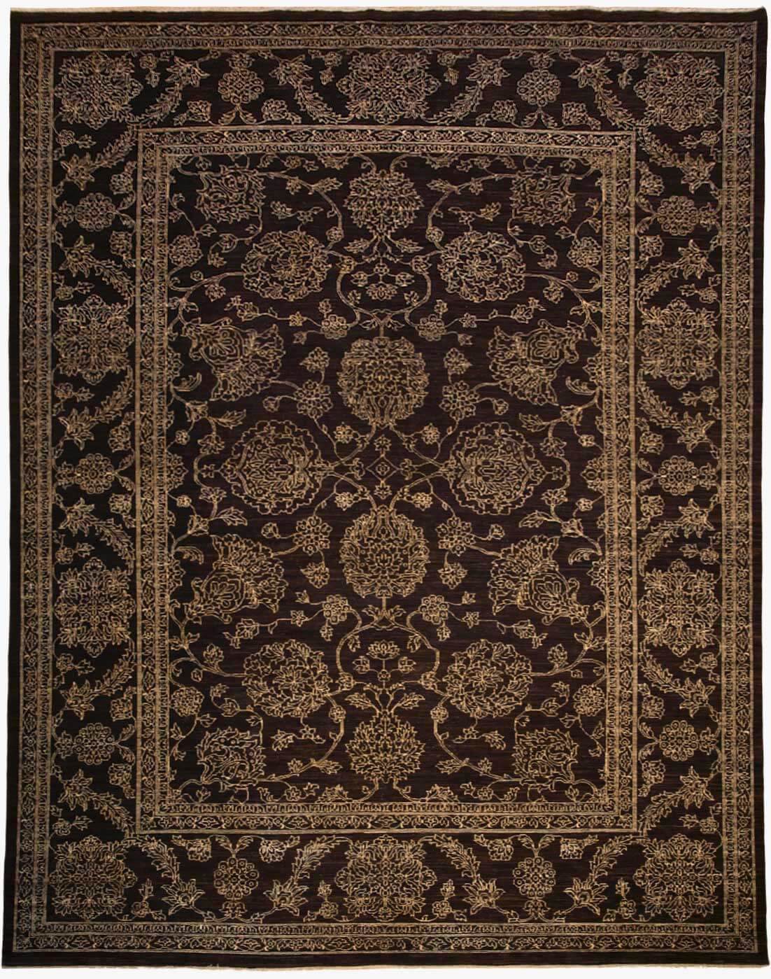 Ziegler Farahan Black and Beige Flowers