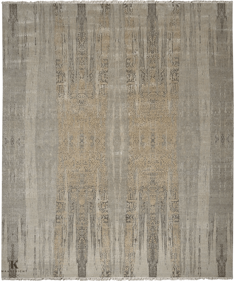 Bentayga design tapijt 4724 in beige van Koreman Exclusive Carpets, handgeknoopt uit wol en zijde.