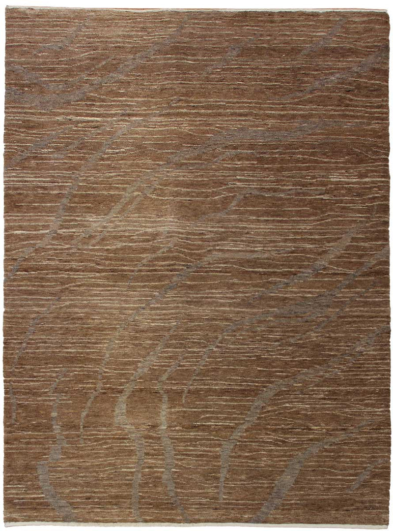 Chobilori Browned Scrapes 01232 vloerkleed in bruin van Koreman Exclusive Carpets, handgeknoopt uit wol en zijde.