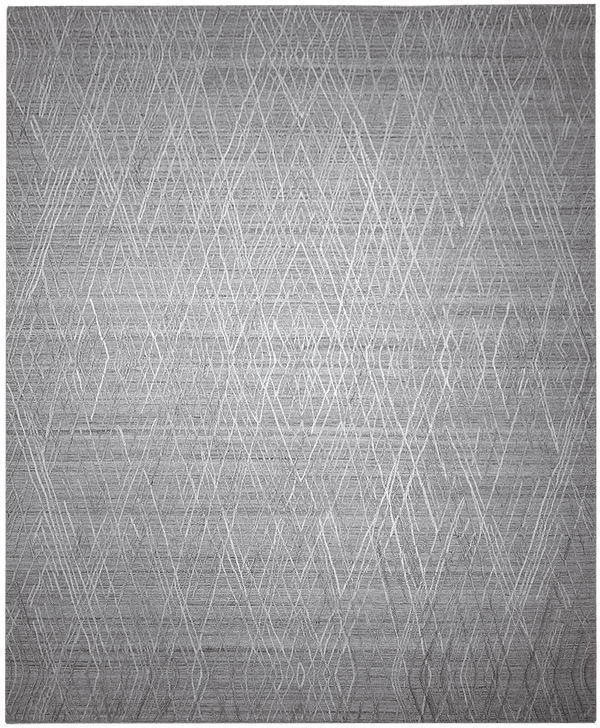 Ethno Lines Design vloerkleed in grijs van Koreman Exclusive Carpets, gemaakt van wol en viscose.