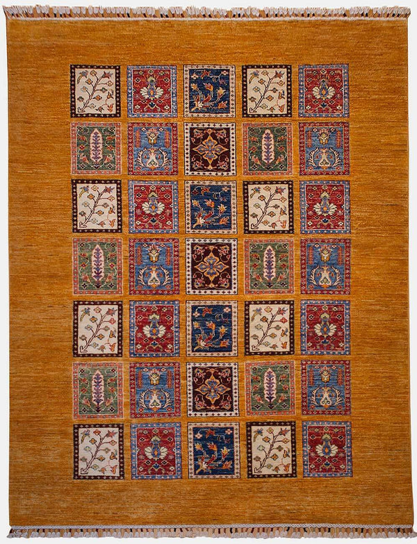 Farahan Bachtiar 02548 vloerkleed in geel van Koreman Exclusive Carpets, handgeknoopt uit wol.