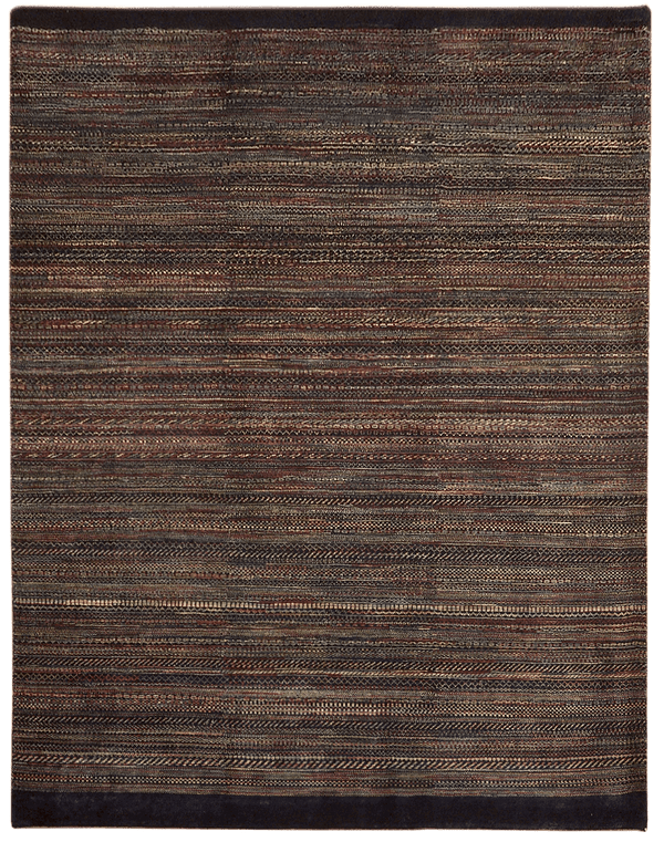 Gabbeh Zargos Mystic Black vloerkleed in blauw-zwart van Koreman Exclusive Carpets, handgeknoopt uit wol.