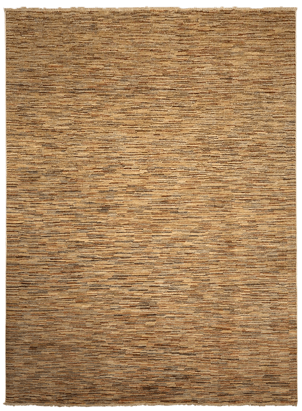 Gabbeh Zagros Bright Autumn Stripes vloerkleed in geel-beige van Koreman Exclusive Carpets, handgeknoopt uit wol.