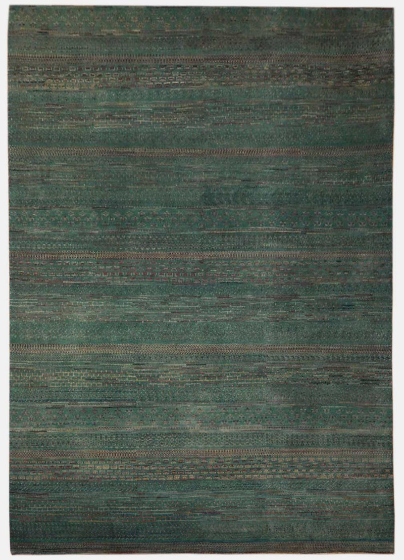 Gabbeh Zagros Dark Forest vloerkleed in groen van Koreman Exclusive Carpets, handgeknoopt uit wol.