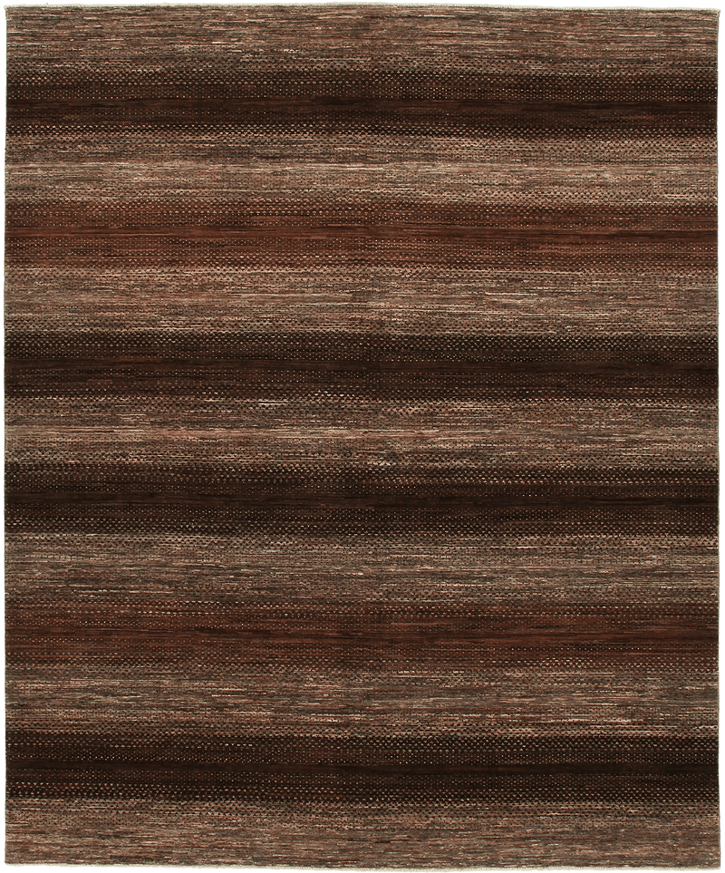Gabbeh Zagros Layers of Dark Oak vloerkleed in bruin van Koreman Exclusive Carpets, handgeknoopt uit wol.