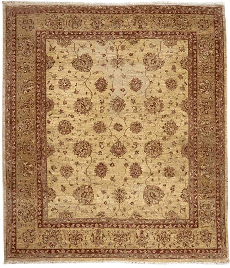 Ghaznavi Farahan Desert Oasis vloerkleed in rood-beige van Koreman Exclusive Carpets, handgeknoopt uit wol.