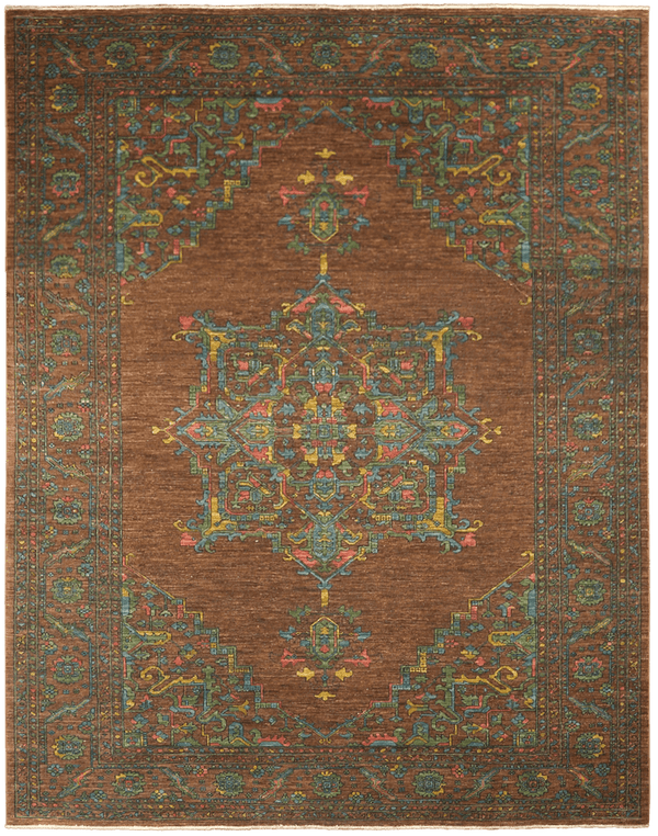 Ghaznavi Farahan Ancient Autumn vloerkleed in bruin van Koreman Exclusive Carpets, handgeknoopt uit wol.