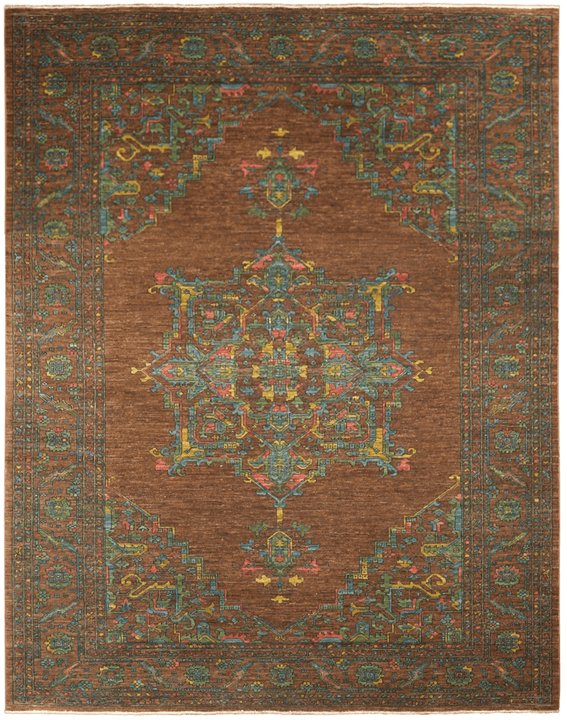 Ghaznavi Farahan Ancient Autumn vloerkleed in bruin van Koreman Exclusive Carpets, handgeknoopt uit wol.