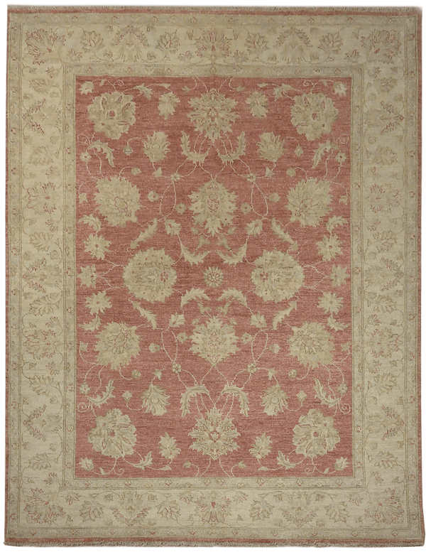 Ghaznavi Farahan Flowers in Red Sand vloerkleed in rood-beige van Koreman Exclusive Carpets, handgeknoopt uit wol.