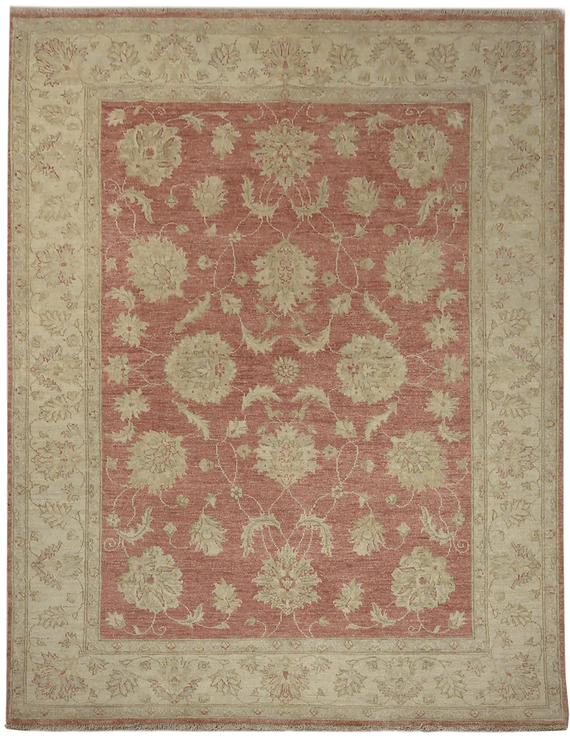 Ghaznavi Farahan Flowers in Red Sand vloerkleed in rood-beige van Koreman Exclusive Carpets, handgeknoopt uit wol.